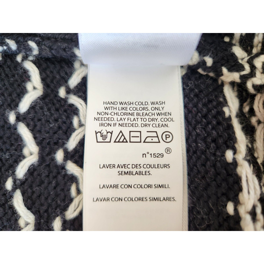 NWT Polo Ralph Lauren Men’s Cotton Cashmere Snowflake Cardigan Size XXL Black - Picture 9 of 12